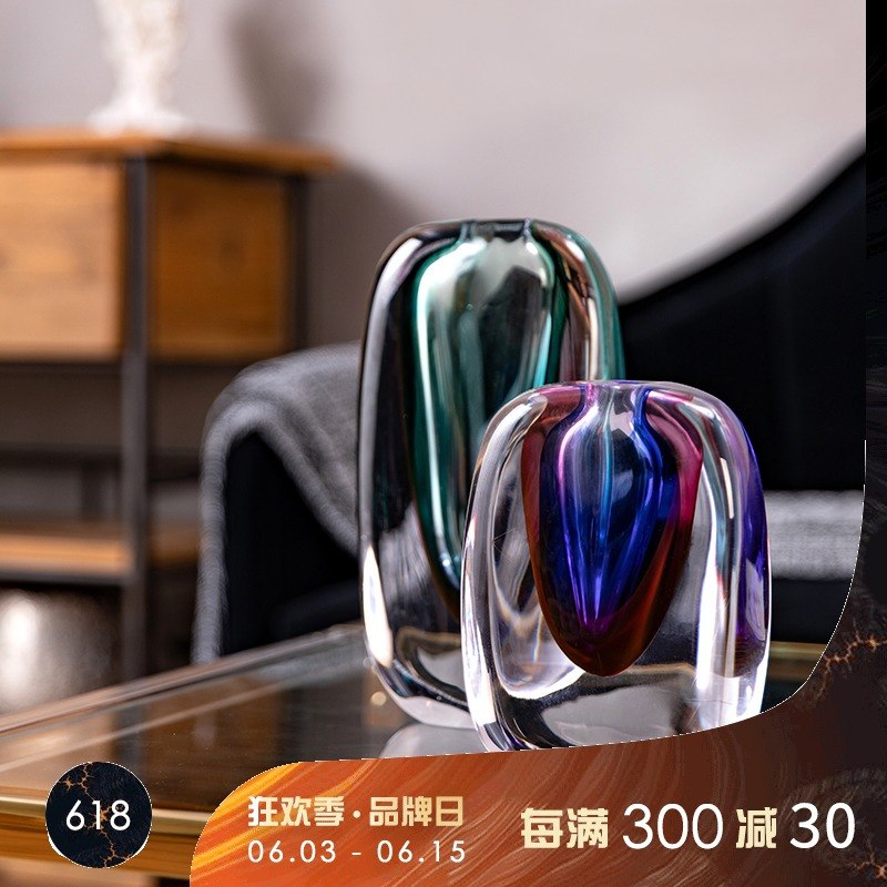 柏斐 北欧轻奢透明水晶客厅花瓶摆件现代简约酒柜琉璃家居装饰品|msdalam kategori Aksesori rumah, hiasan - dari Buy2taobao.com untuk memberikan perkhidmatan ejen Taobao profesional membeli