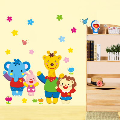 儿童房卧室床头卡通动漫墙纸贴画幼儿园装饰可