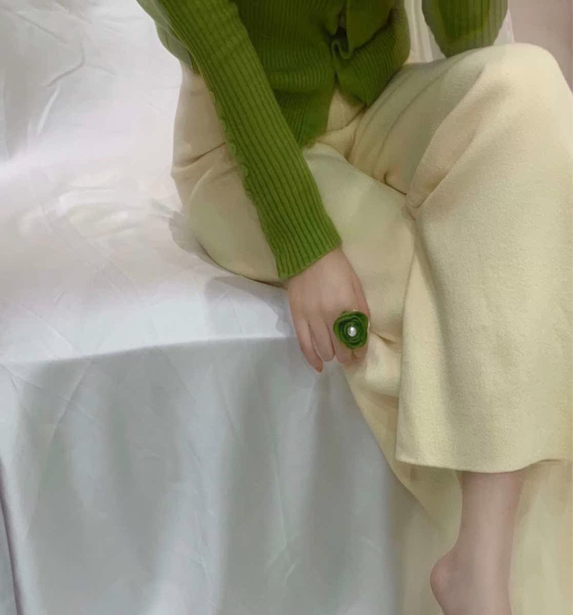 Late time For sure superior quality Retro cream Cheese Beige knitting Paige Wide leg pants new patternin the Women's clothing/Boutique , Pants , Casual pants category - from Buy2taobao.com to provide professional Taobao agent buy service