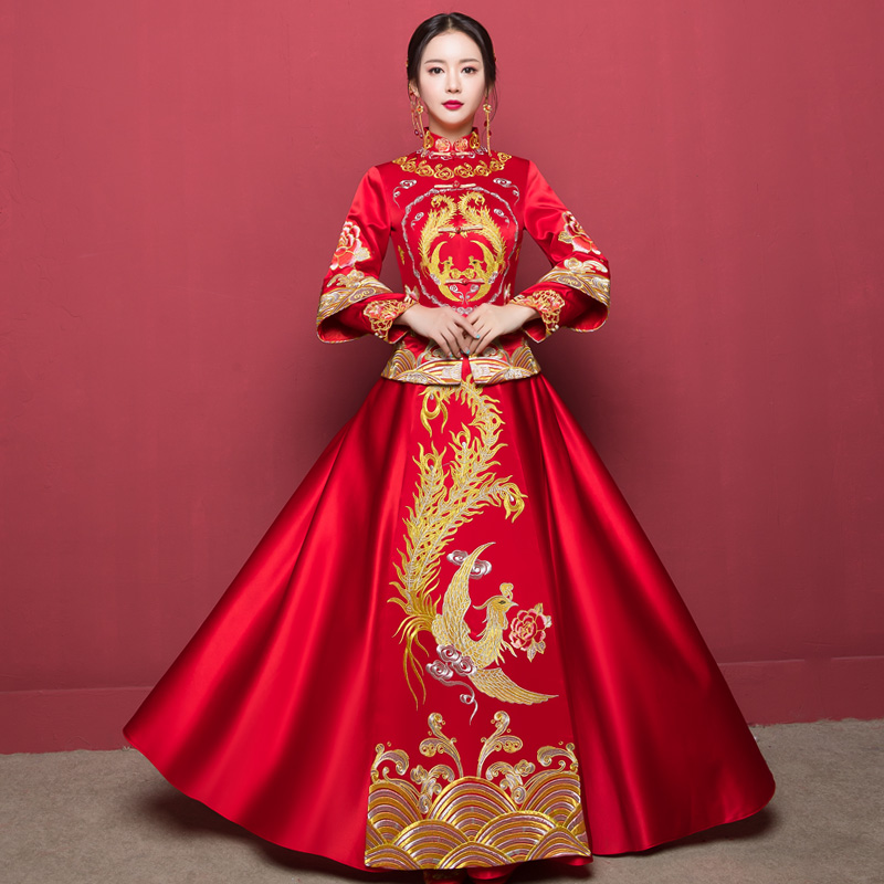 中式婚紗2017新款複古禮服中國風宮廷秀禾新娘裝結婚敬酒服在類目 女裝/女士精品, 婚紗/旗袍/禮服, 旗袍中 - 來自Buy2taobao.com提供專業的淘寶代購服務