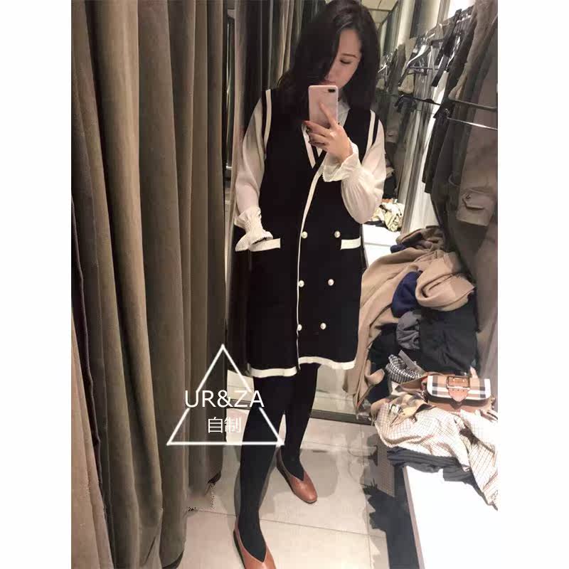 UR&ZA Women's wear 18 new pattern Small fragrant wind Pearl Sleeveless Double-breasted Knit vest Dress Mid length versionin the Women's clothing/Boutique , Maga category - from Buy2taobao.com to provide professional Taobao agent buy service