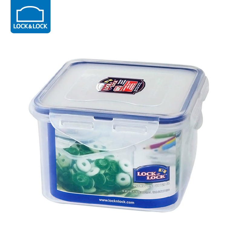 Lock & Lock Square Plastic Crisper 860ml Fresh Bowl Refrigerator Storage box Sealed box HPL855in the Tableware , Fresh container/Fresh Containers , Crisper category - from Buy2taobao.com to provide professional Taobao agent buy service
