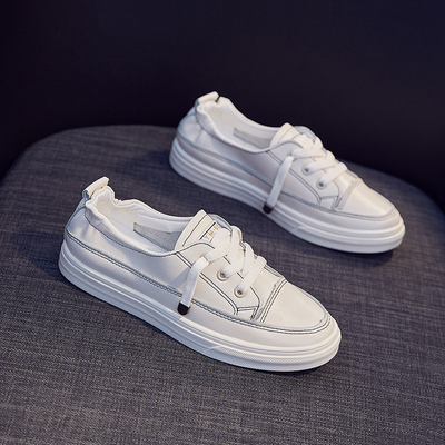 网红春款洋气小白女鞋2019百搭平底板鞋2020新款潮鞋春季爆款白鞋