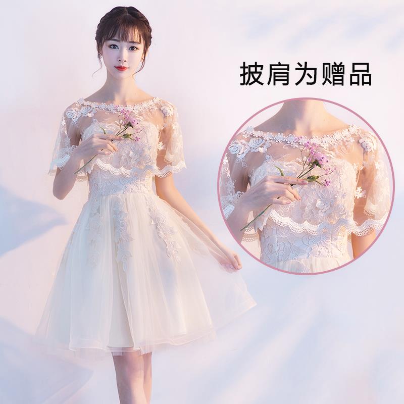 伴娘服春季2018新款短款学生生日派对小礼服裙女宴会晚礼服香槟色在类目 女装/女士精品, 婚纱/旗袍/礼服, 礼服/晚装中 - 来自Buy2taobao.com提供专业的淘宝代购服务