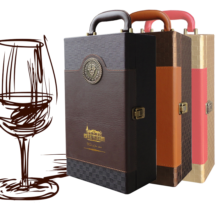 Best Sellers Wine 2 Gift box The leather box Wine Packaging box case Leather trunk Winein the Tableware , Flagon/Wineglass/Wine , Wine category - from Buy2taobao.com to provide professional Taobao agent buy service