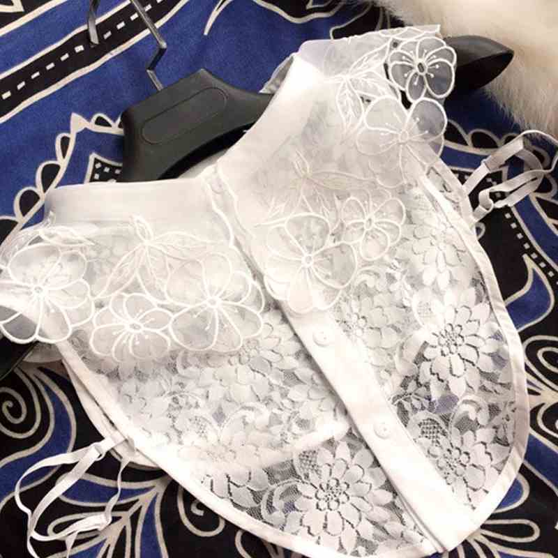 white False collar shirt shirt False collar Large lapel Collar Embroidery decorate Collar Shirt collar Versatile False collarin the Accessories/Leather belt/Hat/Muffler , Collar accessories , False Collar category - from Buy2taobao.com to provide professional Taobao agent buy service