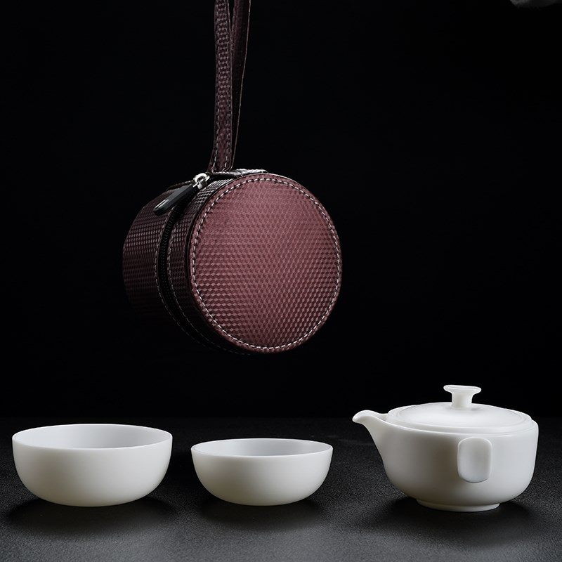德化白瓷功夫茶具便携包旅行茶具一壶二杯功夫茶杯茶壶陶瓷快客杯|msdalam kategori pinggan mangkuk, set teh, Kung Fu teh - dari Buy2taobao.com untuk memberikan perkhidmatan ejen Taobao profesional membeli
