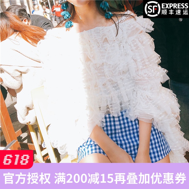 【Koala Agent】STILL STILL STUDIO 多层荷叶边一字肩短上衣在类目 女装/女士精品, 蕾丝衫/雪纺衫中 - 来自Buy2taobao.com提供专业的淘宝代购服务