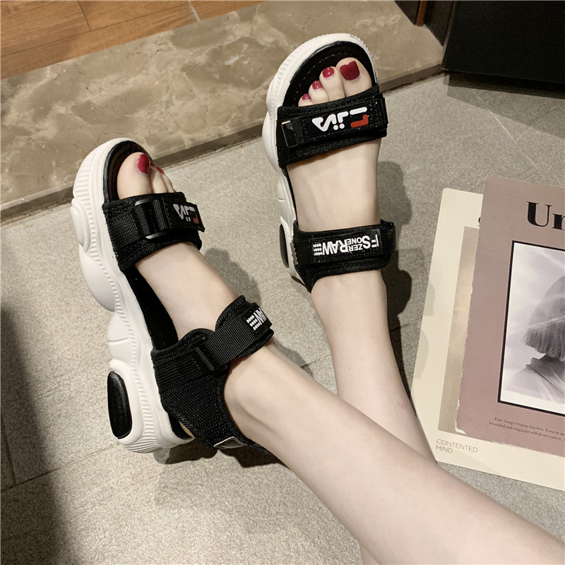 Velcro Platform sandals 2019 Korean Edition new pattern Little Bear sole All-match fashion motion student Beach shoesin the Women's Shoes, Sandals category - from Buy2taobao.com to provide professional Taobao agent buy service