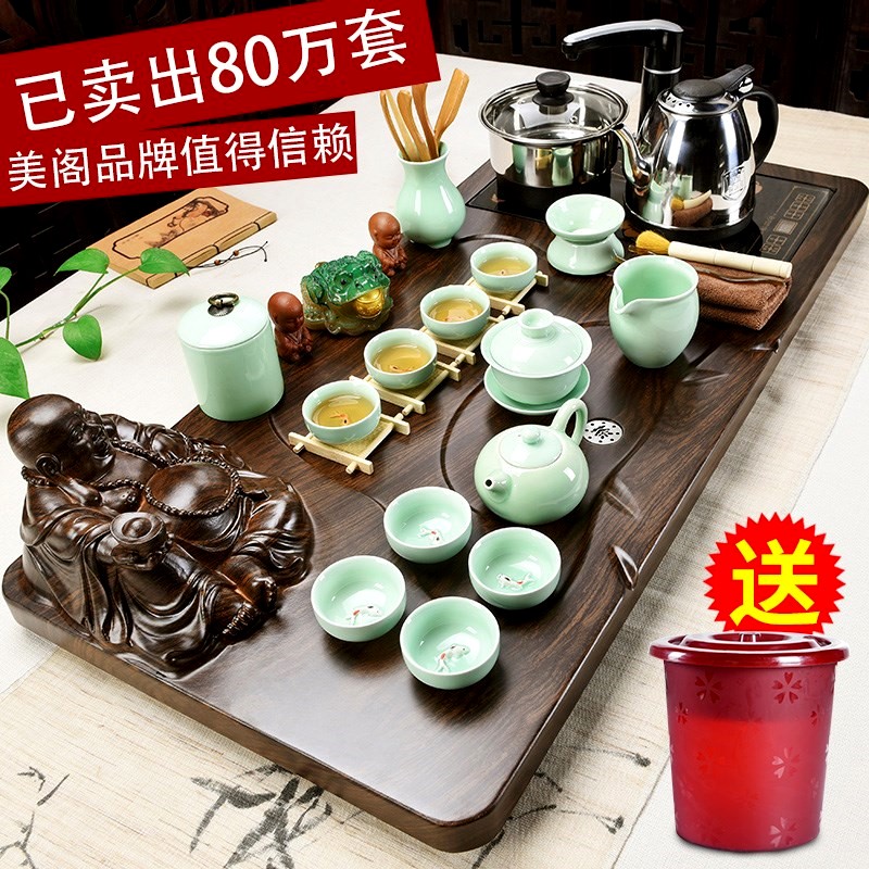 47长方形功夫茶具花鱼实木平板热磁尺寸小茶茶水柜懒人60家用竹在类目 餐饮具, 茶具, 整套茶具中 - 来自Buy2taobao.com提供专业的淘宝代购服务