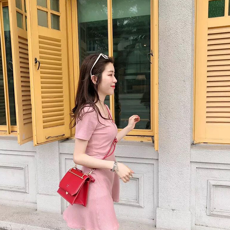 Di Leding Summer 2019 Latest Women's wear Retro Waist leisure time Versatile Yamamoto France A small minority Dressin the Children/Baby/Family fitted , Other category - from Buy2taobao.com to provide professional Taobao agent buy service