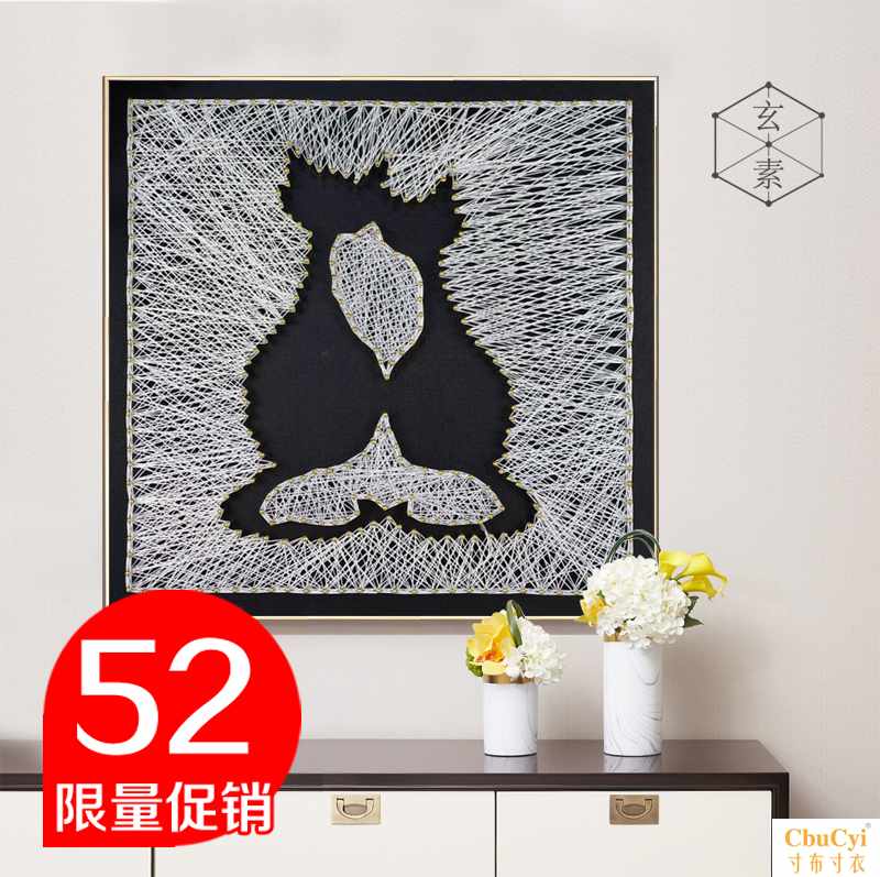 相拥喵cat纱线画钉子画毛线弦丝画缠绕线装饰减压画手工diy|ruв категории Домашний быт, декоративная живопись, DIY/цифровой живописи - от Buy2taobao.com для оказания профессиональной услуги покупки агента Taobao