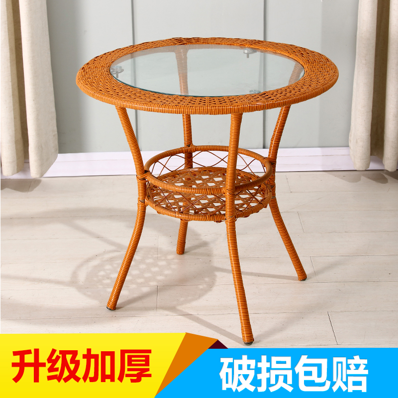 balcony Small coffee table Modern minimalist Round table a living room bedroom Mini originality Toughened glass round tablein the Residential furniture , Categories , Tea table category - from Buy2taobao.com to provide professional Taobao agent buy service