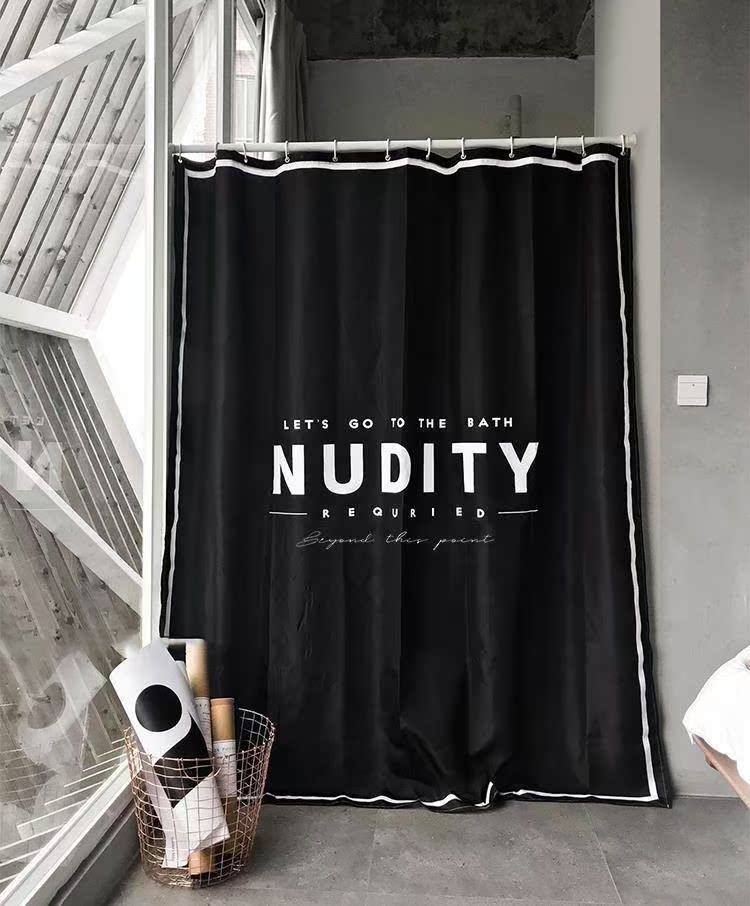 Rain curtain waterproof partition Arc 2018 Northern Europe ins Simplicity Light extravagance black and white Shower Curtains suit waterproofin the Family/Personal Cleaning Tools , Sanitary appliances/Bathroom accessories , Shower Curtains category - from Buy2taobao.com to provide professional Taobao agent buy service