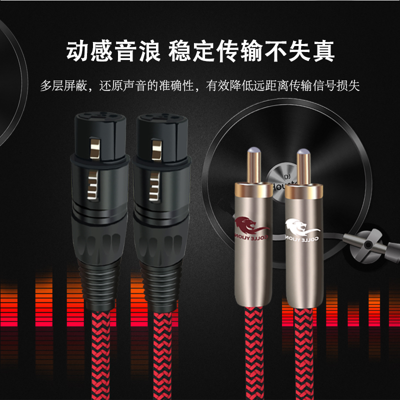 龙母双卡侬母音频线 发烧2rca双莲花头转2卡农转莲花音响连接线|ruв категории видео электрических приборов, видео бытовой арматура, катанки - от Buy2taobao.com для оказания профессиональной услуги покупки агента Taobao
