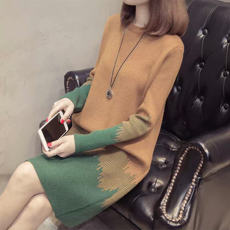 2018 new pattern Mid length version Sweater Overknee Sweater dress Socket Easy Korean Edition Autumn and winter Women's wear Base coatin the Women's clothing/Boutique , Sweaters category - from Buy2taobao.com to provide professional Taobao agent buy service
