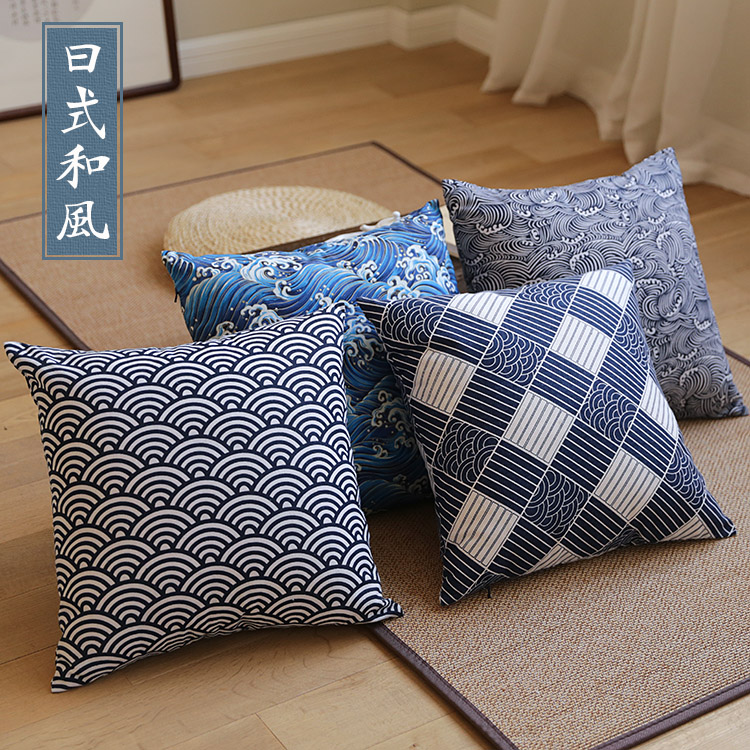 IKEA Cotton and hemp Flax sofa Pillows Cushion By package Japanese style Ukiyo-e Art patternin the Home Fabric , Pillow/Pillow category - from Buy2taobao.com to provide professional Taobao agent buy service