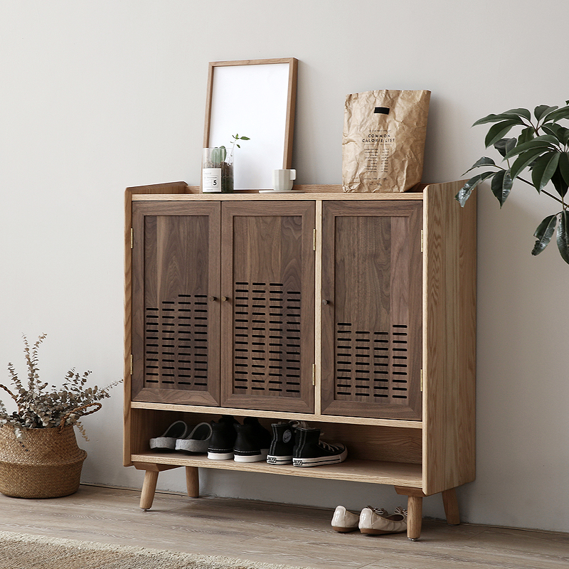 「Like David」Original Japanese literature Northern Europe Black walnut Red Oak solid wood Log Foyer Shoe cabinet shoe rack Entrance cabinetin the Residential furniture , Cabinet , Shoebox category - from Buy2taobao.com to provide professional Taobao agent buy service