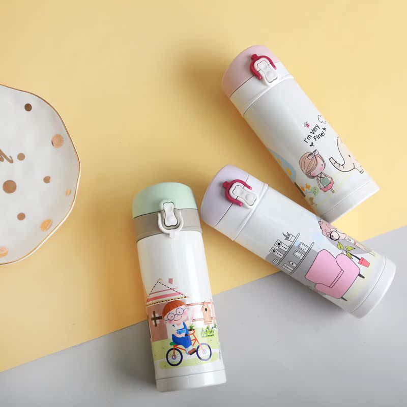 One hundred Ansi children vacuum cup Straight Cup lovely Cartoon Mini Water cup Portable Stainless steel Warm cupin the Tableware , Tea set , Other category - from Buy2taobao.com to provide professional Taobao agent buy service