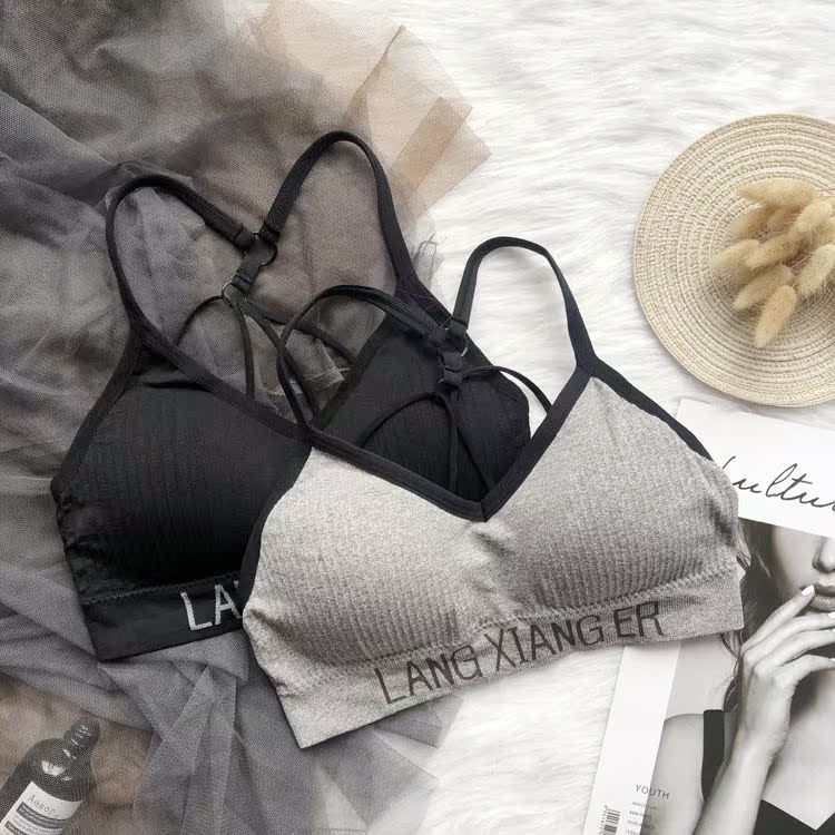 letter undergarment covering the chest and abdomen Vest student girl Underwear Anti emptied Gather Wrap chest overlapping Beautiful back motion Primer Brasin the Women's clothing/Boutique , Bra category - from Buy2taobao.com to provide professional Taobao agent buy service