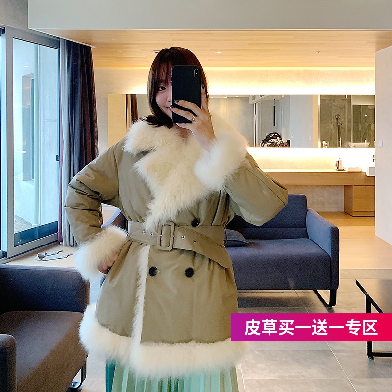 genuine leather Down Jackets coat Mid length version Korean Edition overcoat thickening Winter clothes 2019 new patternin the Women's clothing/Boutique , Down category - from Buy2taobao.com to provide professional Taobao agent buy service