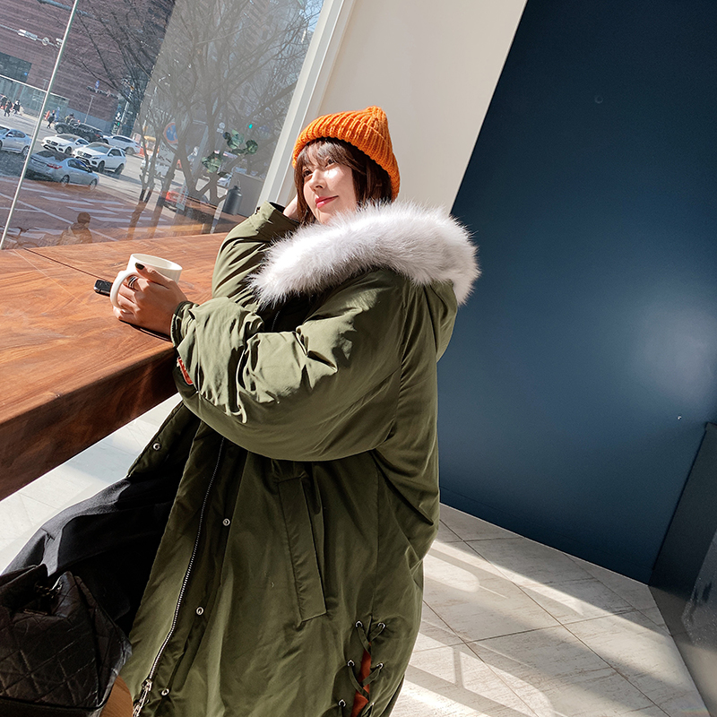 Pay intelligence Net Red Down Jackets overcoat Korean Edition thickening Mid length version chic Army green White duck down coat 2019 new patternin the Women's clothing/Boutique , Down category - from Buy2taobao.com to provide professional Taobao agent buy service