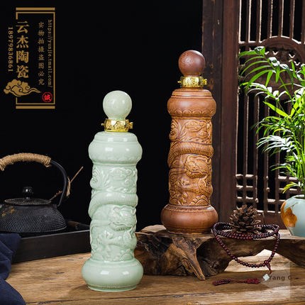日月瓶收藏盛酒漂亮装饰空酒瓶摆件创意实用酒瓶子陶瓷美观空瓶在类目 餐饮具, 酒壶/酒杯/酒具, 家用酒壶中 - 来自Buy2taobao.com提供专业的淘宝代购服务
