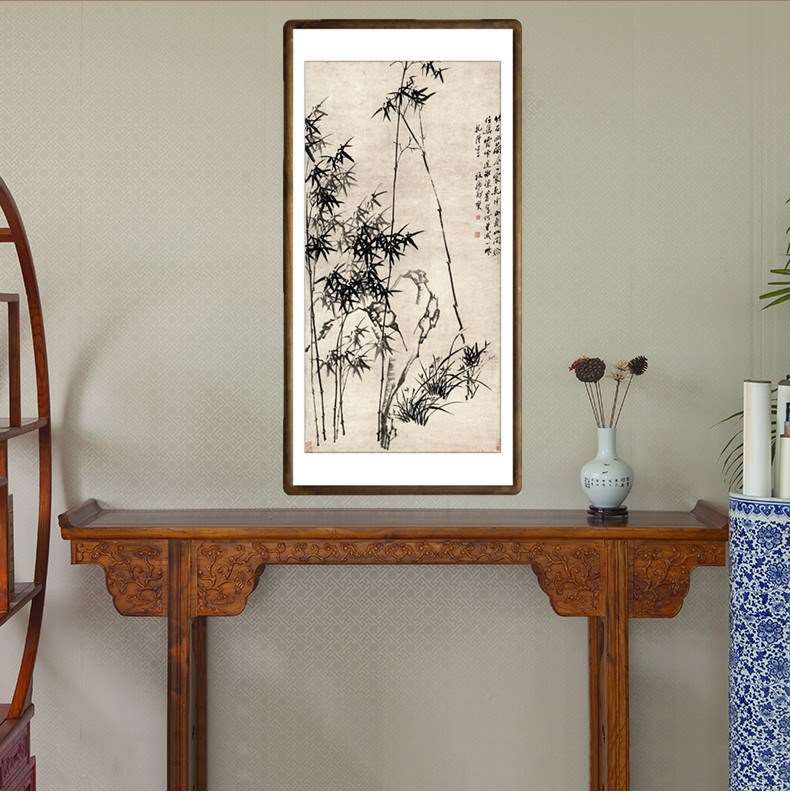 郑板桥兰竹图客厅玄关装饰画中式餐厅茶室竖幅字画办公室竹子挂画|ruв категории Домашний быт, декоративная живопись, китайская живопись - от Buy2taobao.com для оказания профессиональной услуги покупки агента Taobao
