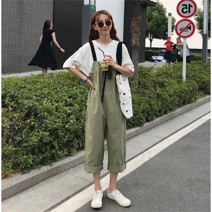 春夏季新款背带裤女学生韩版宽松休闲港味原宿阔腿网红工装连体裤|ruв категории открытый/альпинизм/в поход/Поездки товаров, открытый одежды, Другие открытый одежды - от Buy2taobao.com для оказания профессиональной услуги покупки агента Taobao