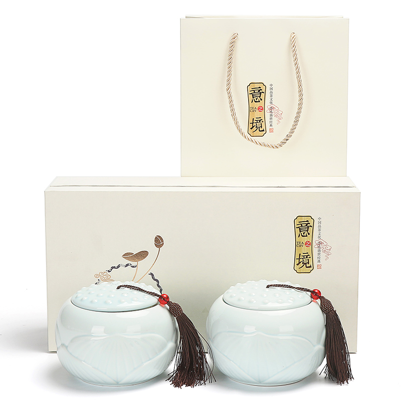 洱密封罐半斤装空盒器世界 茶叶包装礼盒 陶瓷茶叶罐红茶绿茶普|ruв категории посуда, чайный сервиз, чайница - от Buy2taobao.com для оказания профессиональной услуги покупки агента Taobao