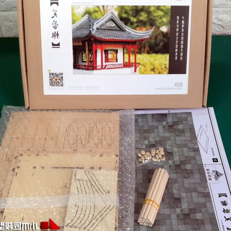 【】1:25木制拼装套材/苏州园林/木质/古建筑模型/芙蓉榭|ruв категории игрушка/коляска/головоломка/блоки/модель, статическая модель, здание/Diy хижина/Другие сборки модели - от Buy2taobao.com для оказания профессиональной услуги покупки агента Taobao