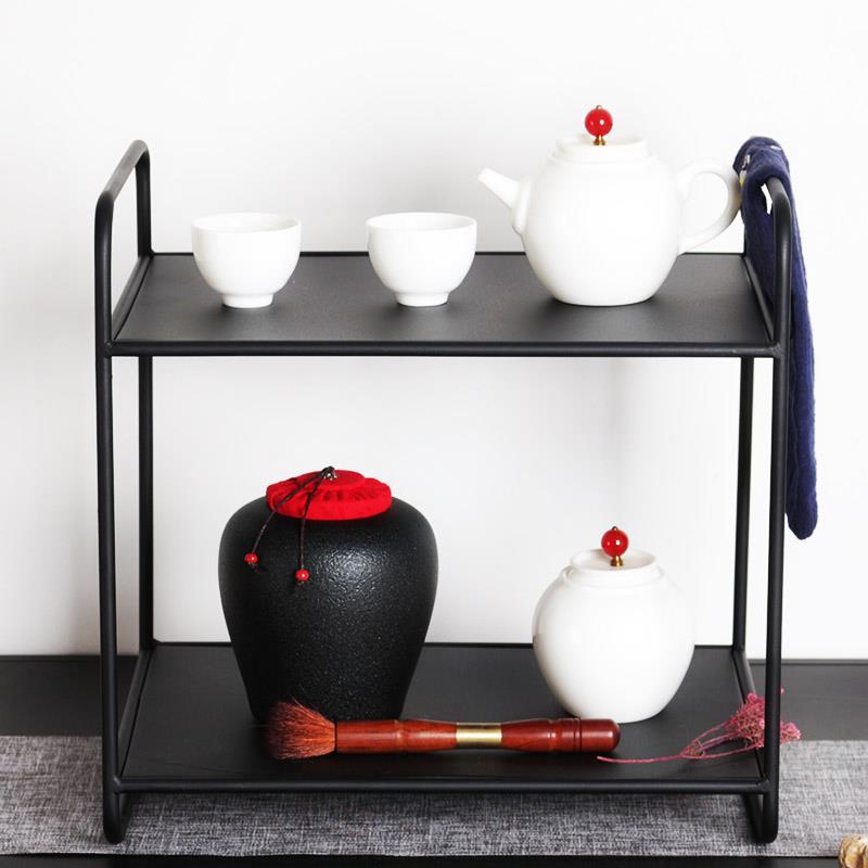 日式双层铁艺茶棚多宝阁博古架茶架子置物架功夫茶具收纳茶道配件在类目 餐饮具, 茶具, 茶道/零配中 - 来自Buy2taobao.com提供专业的淘宝代购服务