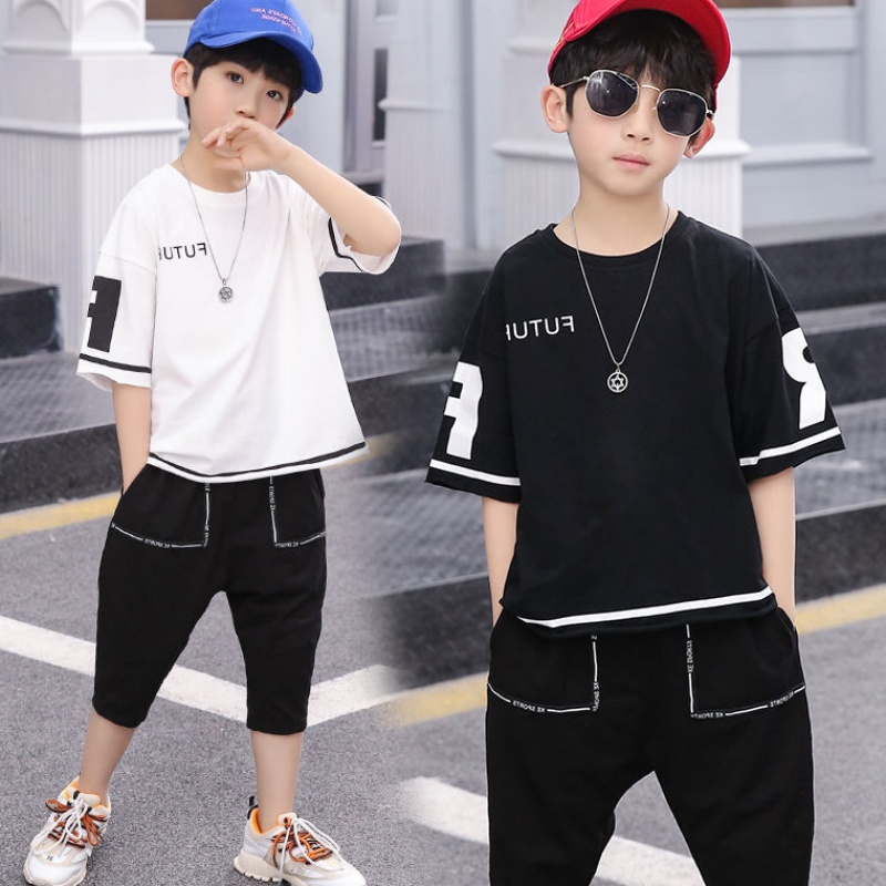 男童夏装套装2019新款男孩韩版宽松短袖中大童夏季运动两件套潮服|ruв категории Женская одежда, костюм/студенты школьную форму/обмундирования, досуг, спортивный костюм - от Buy2taobao.com для оказания профессиональной услуги покупки агента Taobao