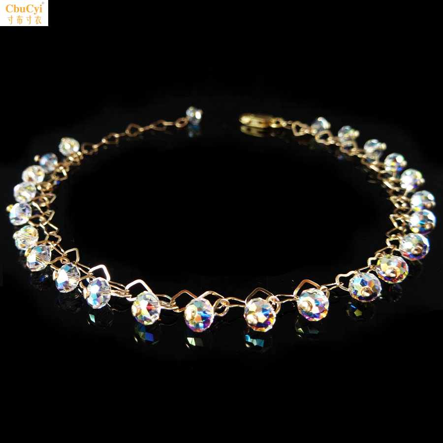 Starry Austria crystal Anklet tassels chain 14K Ankle Foot ring Valentine's Dayin the Accessories/Fashion Jewelry, Anklets category - from Buy2taobao.com to provide professional Taobao agent buy service
