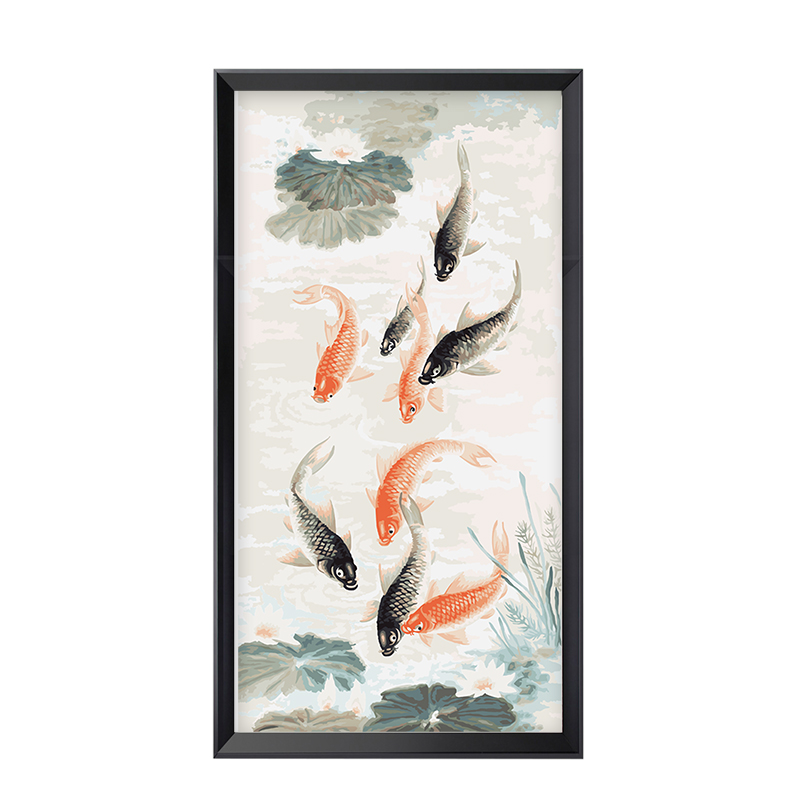 彩填色裝飾 九魚聚財 數字油畫diy手繪大幅客廳新中式油在類目 家居飾品, 裝飾畫, DIY/數字油畫中 - 來自Buy2taobao.com提供專業的淘寶代購服務