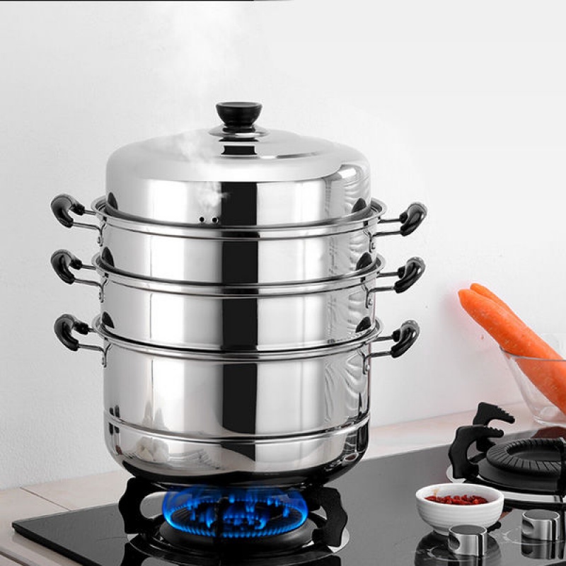 Stainless steel steamer three layers four layers thickening steamer Steaming grid Soup pot double-deck Gas Electromagnetic furnace steamerin the Kitchen/Cooking utensils , Cooking utensils , Cookware/Pot/Kettle , Steamer category - from Buy2taobao.com to provide professional Taobao agent buy service