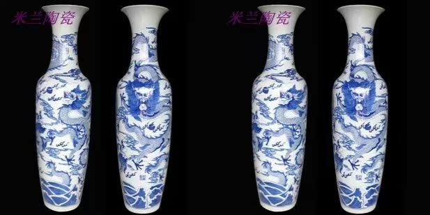 酒店用品景德镇陶瓷青花落地大花瓶仿古《龙腾四海》开张庆典在类目 家居饰品, 花瓶/花器/仿真花/仿真饰品, 花器/花瓶, 花瓶中 - 来自Buy2taobao.com提供专业的淘宝代购服务