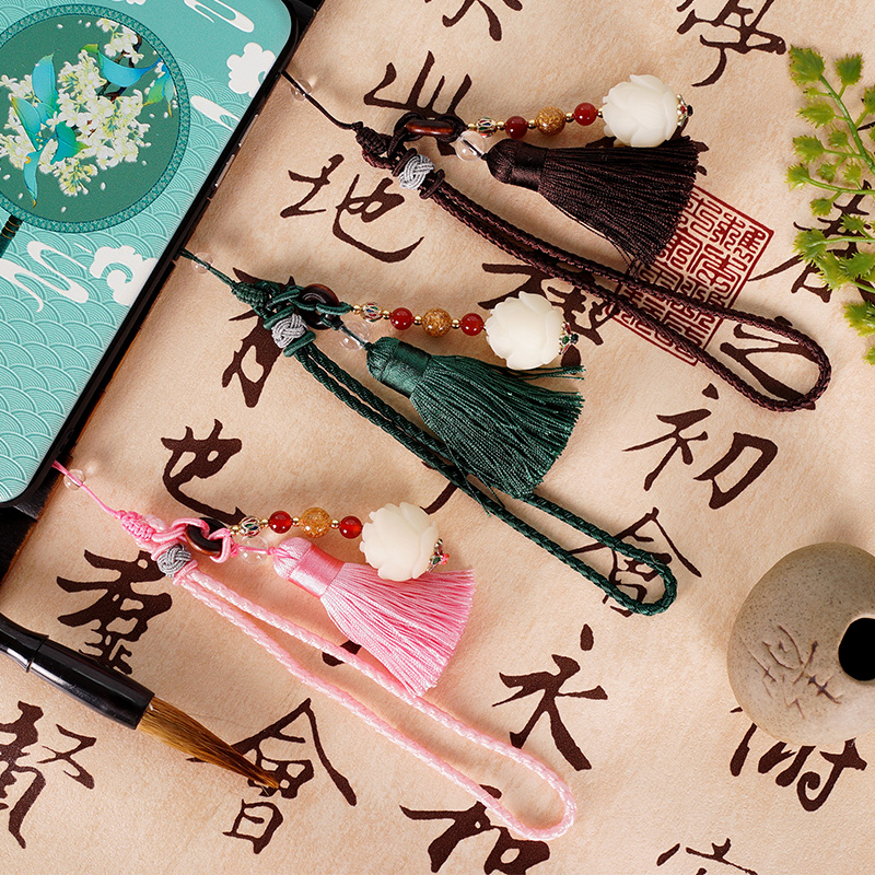 手机挂件吊坠女短款中国古风白玉菩提流苏创意个性手机挂链绳|ruв категории Цифровые аксессуары, аксессуары для мобильных телефонов, аксессуары для мобильных телефонов, мобильный телефон/телефон цепь - от Buy2taobao.com для оказания профессиональной услуги покупки агента Taobao