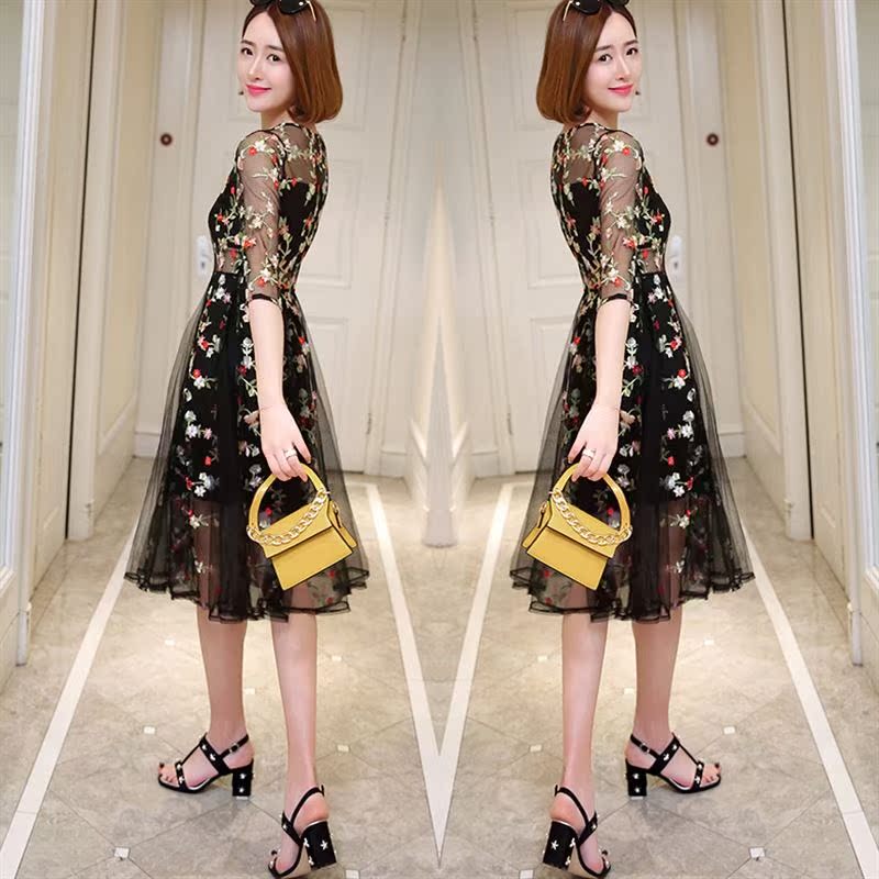 2018 new pattern Large Women's wear spring clothes Summer wear mm Fat sister Cover the belly Show thin Mid length version Dressin the Women's clothing/Boutique , Large size women category - from Buy2taobao.com to provide professional Taobao agent buy service