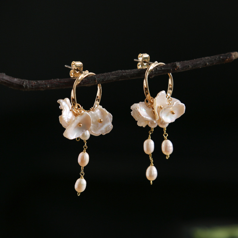 S925 Silver needle Pure handwork natural Special-shaped Pearl Earrings Earrings the republic of korea temperament Tanabata gift Girlfriendin the Accessories/Fashion Jewelry, Earring , Earrings category - from Buy2taobao.com to provide professional Taobao agent buy service