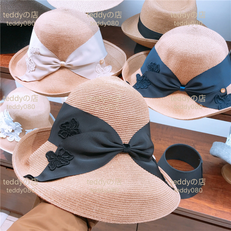 Japanese straight hair 19 Spring and summer athena new york Risako bow Large canopies sunshade Straw hatin the Accessories/Leather belt/Hat/Muffler , Hat category - from Buy2taobao.com to provide professional Taobao agent buy service