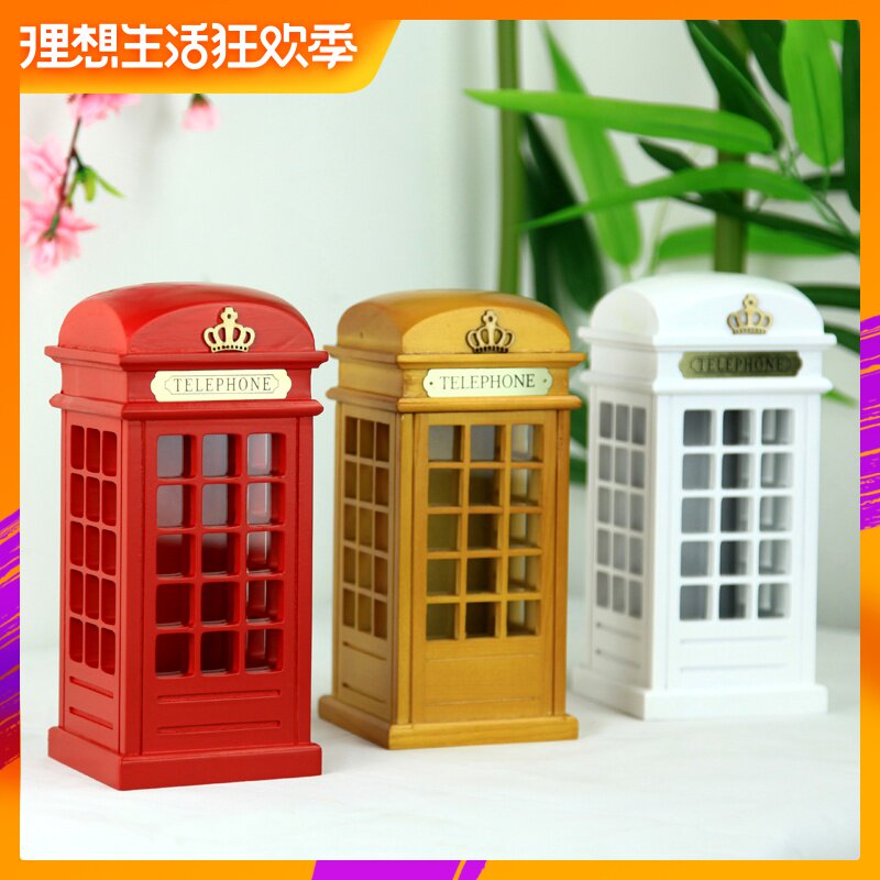 奥雅迪佳 欧式怀旧实木烤漆 英国电话亭存钱罐/储蓄罐 红黄白3色|ruв категории фестиваль товаров/подарок, творческие подарки, копилка - от Buy2taobao.com для оказания профессиональной услуги покупки агента Taobao