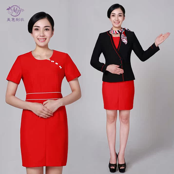 酒店前台展會務迎賓物業客服售樓處女職業裝套裝學生禮儀連衣裙秋在類目 女裝/女士精品, 套裝/學生校服/工作制服, 職業女裙套裝中 - 來自Buy2taobao.com提供專業的淘寶代購服務