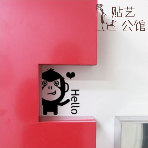 韩式风格墙贴/DIY墙贴/个性开关贴/边角贴◆Q-020 Hello-猴◆在类目 家居饰品, 贴饰, 开关贴中 - 来自Buy2taobao.com提供专业的淘宝代购服务