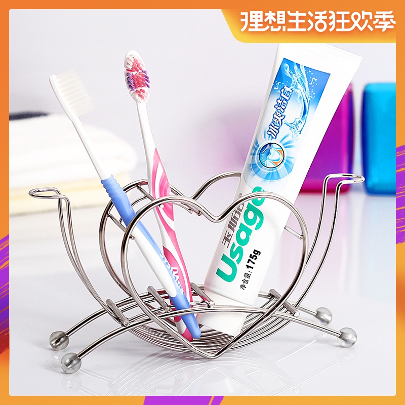 Europe Yun Zhe originality heart-shaped Stainless steel Toothbrush holder lovers Tooth cup holder toothpaste Dental equipment rack Tooth-cylinder Shelfin the Family/Personal Cleaning Tools , Sanitary appliances/Bathroom accessories , Toothbrush holder/Teeth bench category - from Buy2taobao.com to provide professional Taobao agent buy service