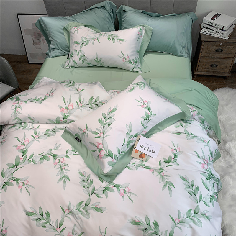 Tencel Four piece suit printing 80 Two-sided summer The bed Quilt cover Borneol sheet Simplicity Naked The bed Suppliesin the Bedclothes , Bedding Sets/Family of four/Multiple sets of category - from Buy2taobao.com to provide professional Taobao agent buy service