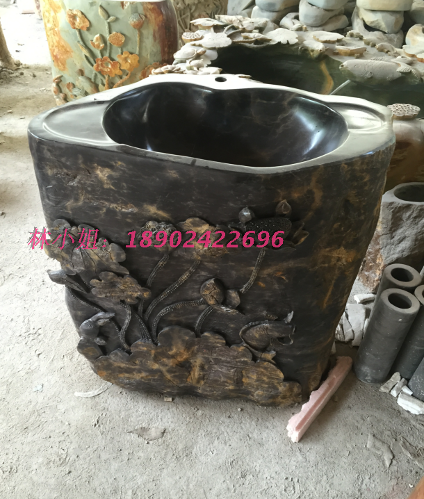 花園端硯石雕洗手盆 天然石材洗手盆拖把池 石頭洗手盆戶外洗手台在類目 家裝主材, 衛浴用品, 洗面盆, 立柱盆中 - 來自Buy2taobao.com提供專業的淘寶代購服務