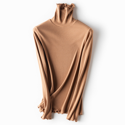 高领打底衫女秋冬堆堆领内搭 加厚保暖 螺纹针织长袖恤 2019 洋气