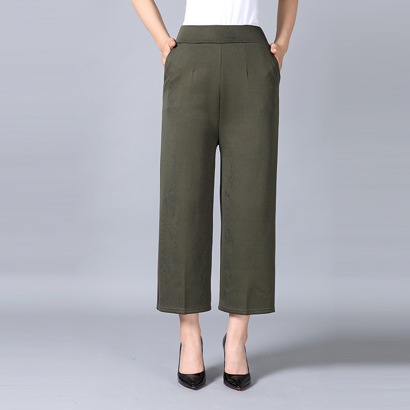 Middle and old age Wide leg pants Loose pants Mom outfit fashion Autumn Elastic Paige Ninth pants middle age Woman Culottein the Women's clothing/Boutique , Pants , Casual pants category - from Buy2taobao.com to provide professional Taobao agent buy service