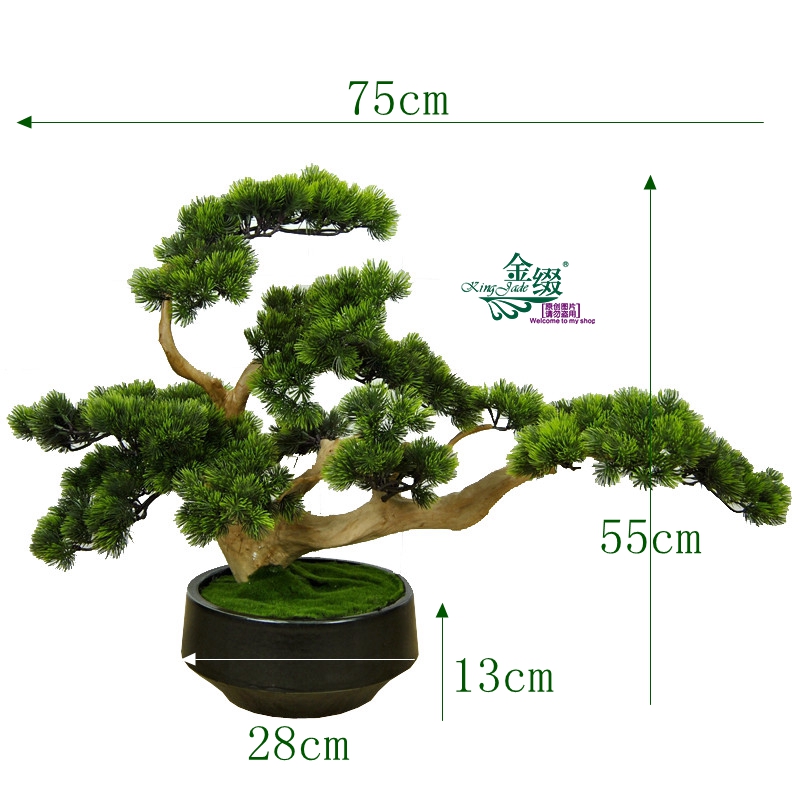 《金缀》仿真假罗汉崖柏迎客松树盆景盆栽新中式软装玄关花艺定制|msdalam kategori Aksesori rumah, pasu/bunga/bunga tiruan/perhiasan imitasi, bunga tiruan/bunga tiruan - dari Buy2taobao.com untuk memberikan perkhidmatan ejen Taobao profesional membeli
